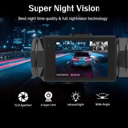 1080P HD WiFi Driving Recorder, Front And Rear Dual Lenses, Night Vision, Loop Recording, G Sensor, Motion Detection - USB Rechargeable, 32GB SD Card